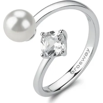 Prsten Prsten Brosway Fancy Infinite White se zirkonem a perlou - Stříbro 925 Velikost prstenu: 56mm