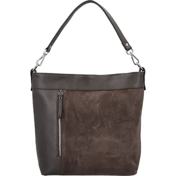 Kabelka Dámská kožená kabelka do ruky tmavě hnědá - Delami Vera Pelle Aneli hnědá