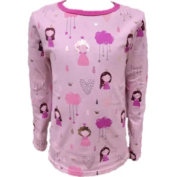 Dívčí tričko dlouhý rukáv - růžové princezny- doprodej 110