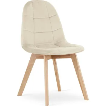 Jídelní židle Set tří jídelních židlí BORA sametové béžové (3ks)