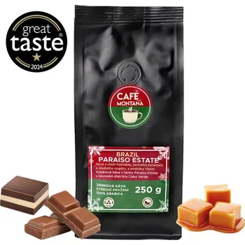 Káva Café Montaña Brazil Paraiso Estate, mletá káva Velikost balení: 250g, Hrubost mletí: Filtrovaná káva