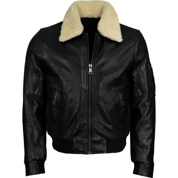 Pánský bomber Pánská Kožená Bunda Pilot Aurum Pravý Kožíšek Brixton Černá Velikost: L