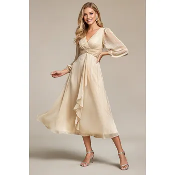 Dámské šaty EVER PRETTY Společenské šaty na svatbu MORGAN krémové Barva: Béžová, Velikost: 40