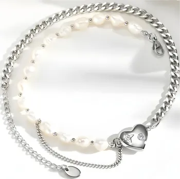 Náhrdelník IZMAEL Dámský náhrdelník MB 38965 Stříbrná/Bílá KP38965