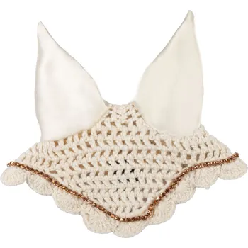 Koňská maska proti hmyzu HKM čabraka na uši Hobby Horsing Premium - béžová