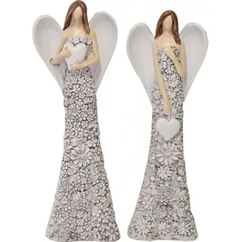 Anděl Flo šedý 15,5 cm, mix druhů, sada 6 ks