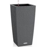 Lechuza Samozavlažovací květináč Cubico Cottage, 40 × 40 × 75 cm, plast, šedá 15242