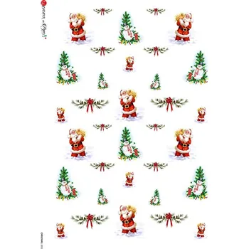 Umělecký papír Rýžový papír na decoupage - A4- Vánoční vzory CH0002