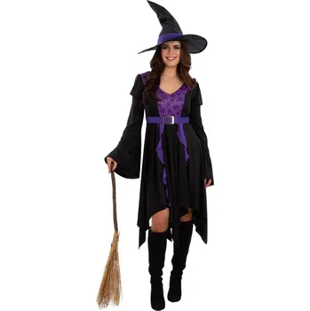 Karnevalový kostým Dámský kostým Čarodějnice fialovo-černý Velikost: L