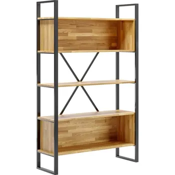 Knihovna Kovová a dřevěná knihovna v podkrovní kanceláři plus