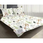 Matex Saténové povlečení 160x200 větvičky polní květiny bílá béžová zelená 38A Exclusive 225479654