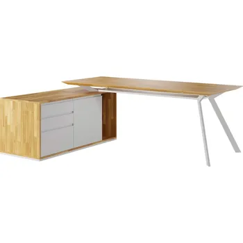 Psací stůl Bílý rohový psací stůl Future active style 180x70cm - Černá , ANO , Práva , 160x70 cm