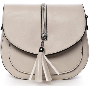 Kabelka Stylová crossbody kabelka s třásněmi Federica, béžová