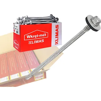 Šroub Klimas Wkret-Met Šedá 5,5x275mm - 1 Karton (4x100ks) - Šrouby pro sendičové panely do oceli do 6mm, WSW-6