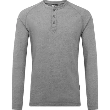 Pánské tričko PORTWEST KA3 HENLEY KA370 / Pánské tričko s dlouhým rukávem - šedá L