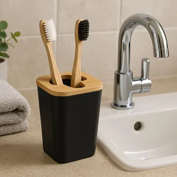 Držák na kartáček Bathroom Solutions Kelímek na zubní kartáček s bambusem