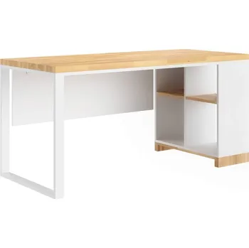 Psací stůl Moderní kancelářský počítačový stůl 160x70cm s krytem pod deskou - Bílá , NE , Vpravo (kontejner) , 180x70 cm