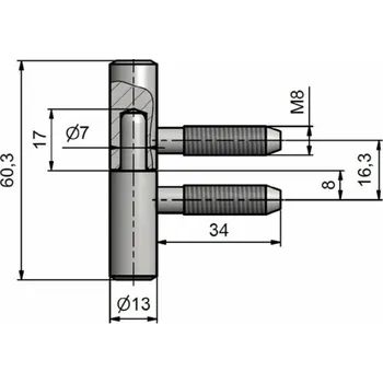 pant Okenní pant 13x60 mm, pozink, žlutý