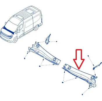 Příslušenství karosérie Kryt pod čelním sklem Renault Master IV od 2024 levý, 668138049R