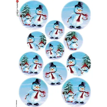 Umělecký papír Rýžový papír na decoupage - A4- Vánoční vzory CH0067