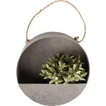 NÁSTĚNNÝ KOVOVÝ KVĚTINÁČ ZINC 35X35 CM ŠEDÁ 192187426