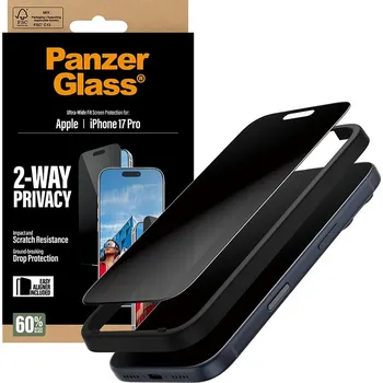 PanzerGlass Ultra-Wide Fit 2-Way Privacy ochranné sklo iPhone 17 Pro černé