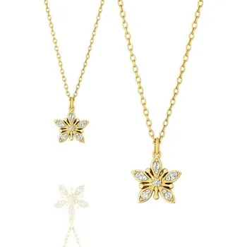 Náhrdelník Flamenco Mystique Náhrdelník z nerezové oceli pokovený 14karátovým zlatem, hvězdou a kubickou zirkonií NST2208