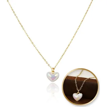 Náhrdelník Flamenco Mystique Náhrdelník, nerezová ocel, pozlaceno 14k zlatem, SRDCE, perleť NST2170