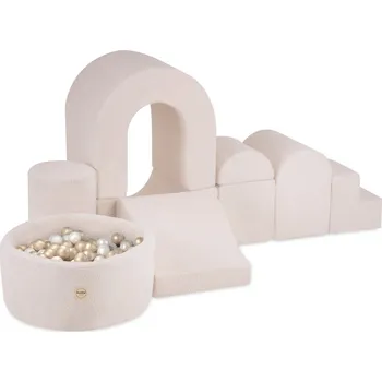 Dětské hřiště PLUSH NEST Hrací hrad s bazénem a 150 míčky Krémový beránek