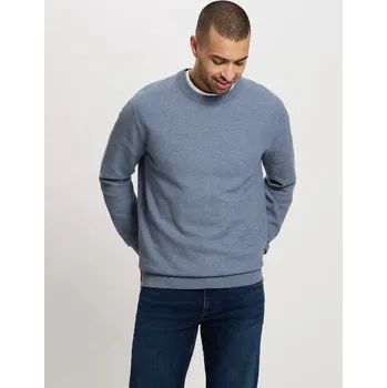 Pánský svetr Cross pánský bavlněný svetr šedomodrý melange Velikost: XL