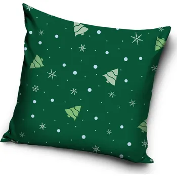Povlak na dekorativní polštářek Velurový povlak na polštářek Zelené Vánoce
