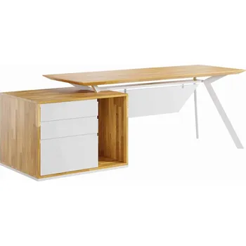 Psací stůl Bílý stůl Future Active plus maskovací fólie - Bílá , NE , Vpravo (kontejner) , 160x70 cm