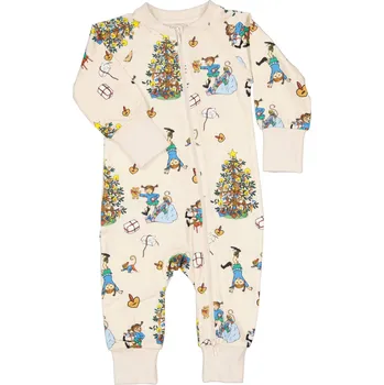 Chlapecké pyžamo Bambusové dětské rostoucí pyžamo (overal) Geggamoja - Pippi Beige Velikost: 62/68