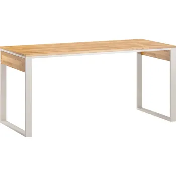 Jídelní stůl Dubový minimalistický stůl černý - Přírodní dub/ slonová kost