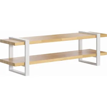 Televizní stolek Moderní bílá RTV skříňka dřevo kov skandinávský styl