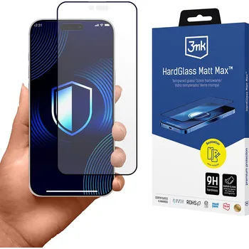 3mk HardGlass Matt Max tvrzené sklo na displej iPhone 17 Air černé