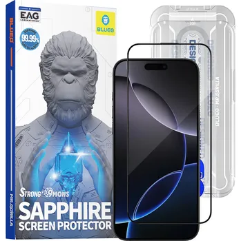 Blueo Premium Sapphire sklo 9H pro iPhone 16 Pro Max iPhone 17 Pro Max černé