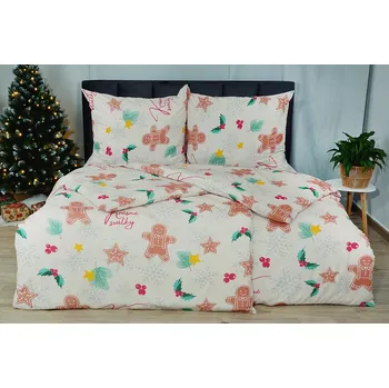 Povlečení Vánoční Krepové povlečení PLUS prodloužené PARNA béžové