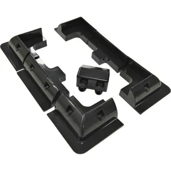 držák na solární panel Držáky plastové pro uchycení solárních panelů + průchodka - černé (7ks sada)