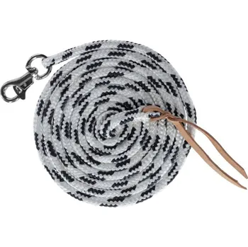 COVALLIERO Vodítko western s dvojím koženým řemínkem 4 m modré/bílé