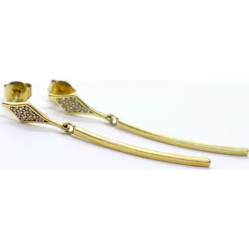 Náušnice Klenoty Budín Dámské visací zlaté náušnice se zirkony na puzetku 585/2,02gr HK2379 (Klenoty Budín Dámské visací zlaté náušnice se zirkony na puzetku 585/2,02gr HK2379)