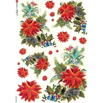 Umělecký papír Rýžový papír na decoupage - A4- Vánoční vzory CH0093