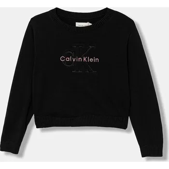Chlapecká mikina Dětská bavlněná mikina Calvin Klein Jeans IG0IG03075.128.176.PPY2 černá 99X, vel. 152