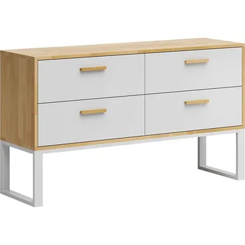 Komoda Komoda do kanceláře nebo pracovny. Moderní, podkrovní styl. Černá barva. široký. 140 cm - Bílá