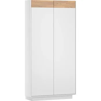 Šatní skříň Dvoudveřová skříň s kancelářskými policemi - Přírodní dub/bílá