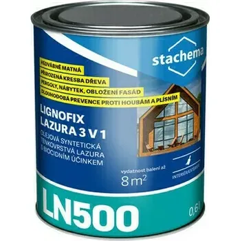 Lak na dřevo Stachema LN500 Lignofix lazura 3v1 0,6 l, Odstín dub