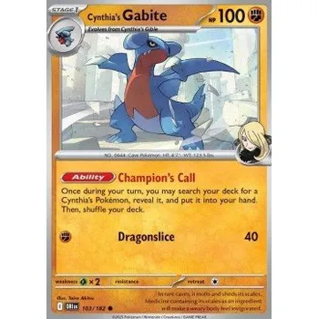 Sběratelská karetní hra Pokémon DRI 103/182 Cynthia's Gabite - Destined Rivals Stav: Near Mint, Verze: NORMAL