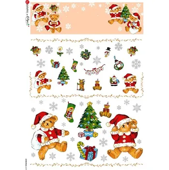 Umělecký papír Rýžový papír na decoupage - A4- Vánoční vzory CH0275