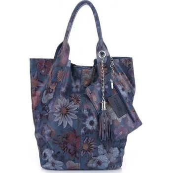 Kabelka Kožené kabelka shopper bag Vittoria Gotti béžová 8298