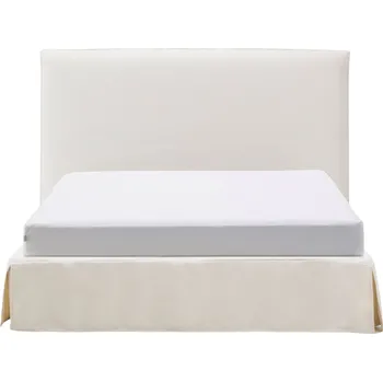 Postel Kave Home Bílá dvoulůžková postel Jaira s čelem 150 x 190 cm